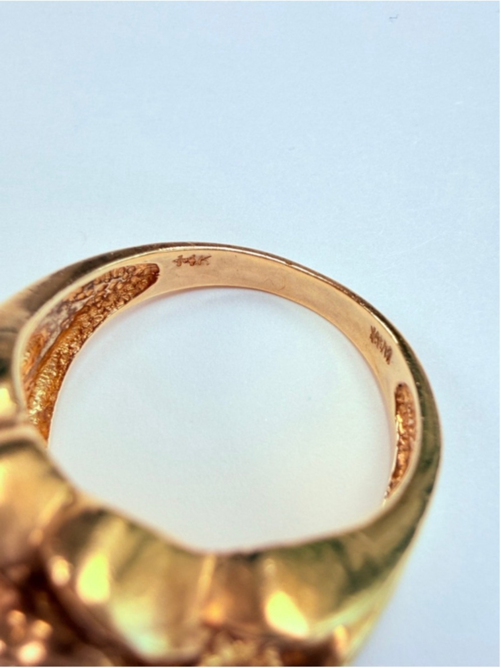 14K Solid Yellow Gold Diamond Baguette William Loeb Vintage Braided Domed Ring - Picture 7 of 13